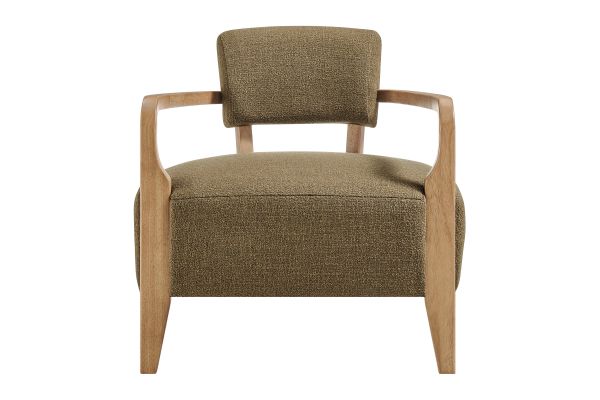 Zinnia Olive Linen Blend Accent Chair