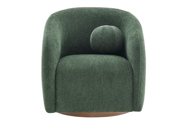 Holland Pine Chenille Fabric Swivel Armchair
