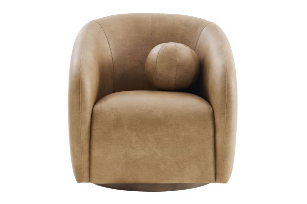 Holland Toast Vegan Leather Swivel Armchair