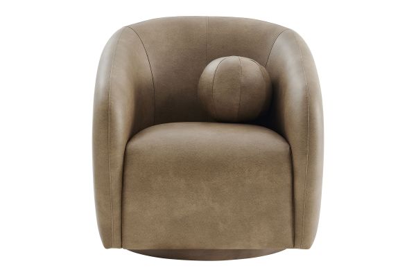 Holland Mushroom Vegan Leather Swivel Armchair