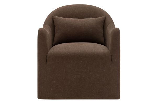 Bardot Cocoa Linen Blend Accent Chair