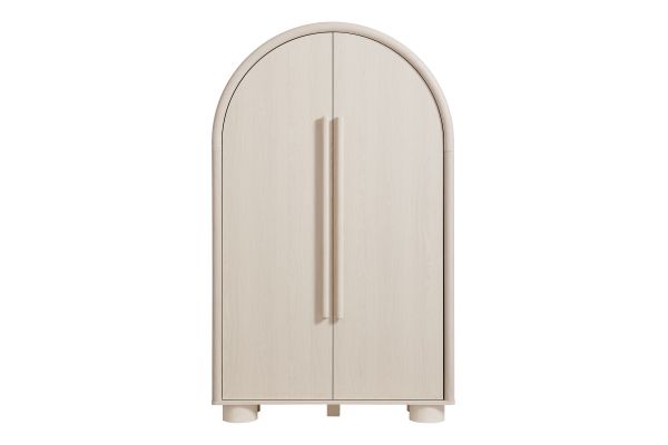 Bellamy Ash Arched Fold-Out Desk Cabinet