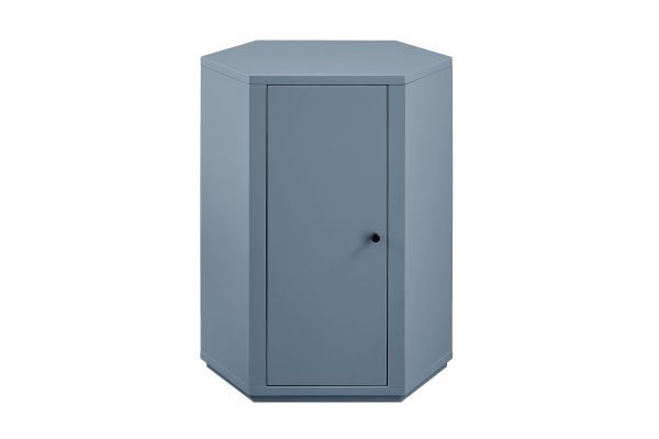 Kade Stillwater Blue Faceted Semi-Gloss Side Table