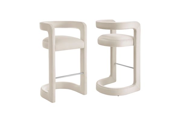 Winslow Alabaster Performance Velvet Bar Stool (Set of 2)