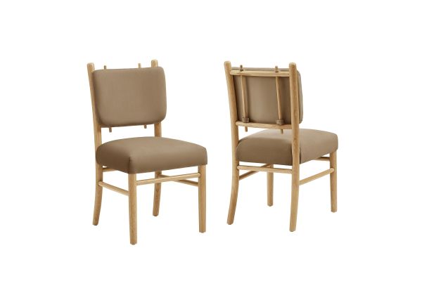Mauden Taupe Performance Velvet Dining Side Chairs (Set of 2)