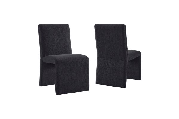 Emory Ebony Upholstered Fabric Dining Side Chair (Set of 2)