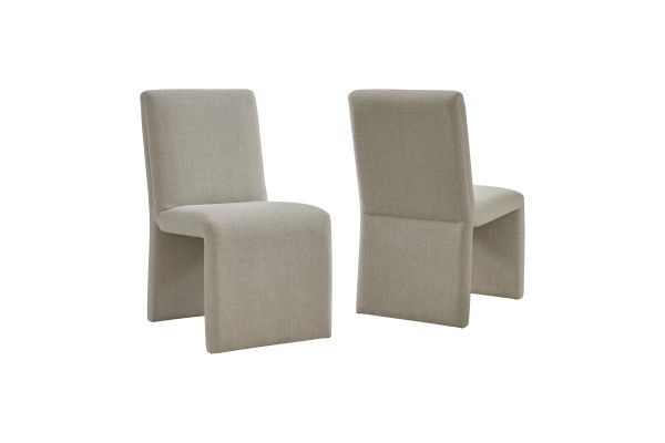 Emory Linen Upholstered Fabric Dining Side Chair (Set of 2)