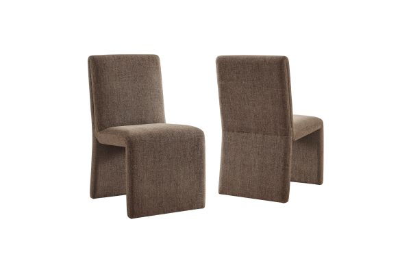 Emory Mocha Upholstered Fabric Dining Side Chair (Set of 2)