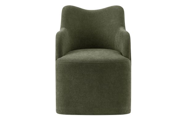 Cordelle Sage Linen Blend Swivel Dining Chair