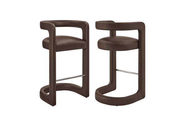 Winslow Espresso Premium Vegan Leather Bar Stool (Set of 2)