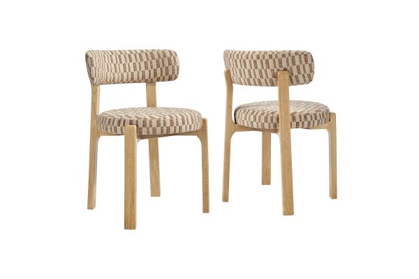 Marsha Mineral Retro Upholstered Fabric Dining Chairs (Set of 2)