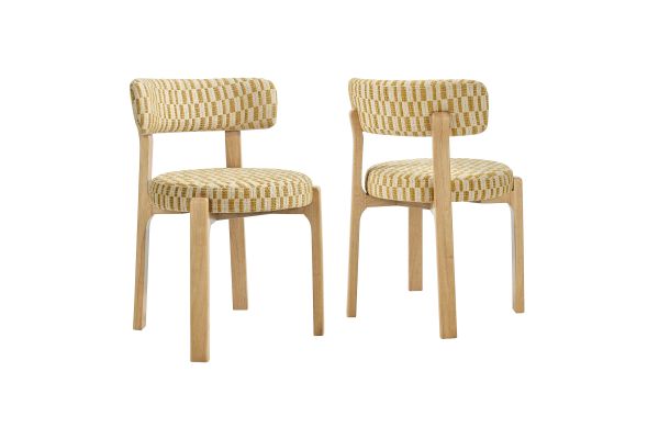 Marsha Sunrise Retro Upholstered Fabric Dining Chairs (Set of 2)