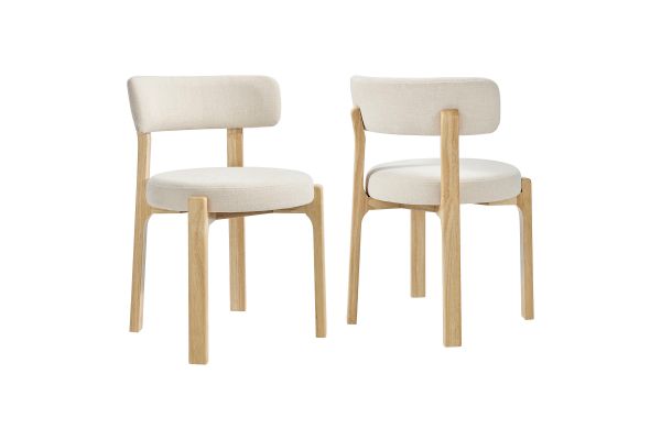 Marsha Ecru Upholstered Fabric Dining Chairs (Set of 2)