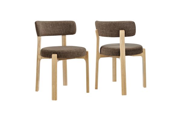 Marsha Mocha Upholstered Fabric Dining Chairs (Set of 2)