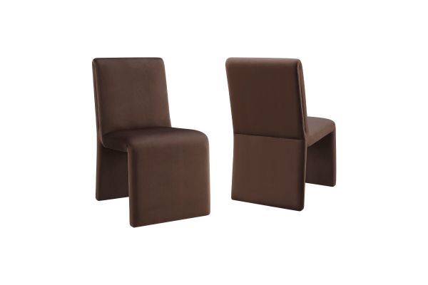 Emory Chocolate Brown Performance Velvet Dining Side Chair (Set of 2)