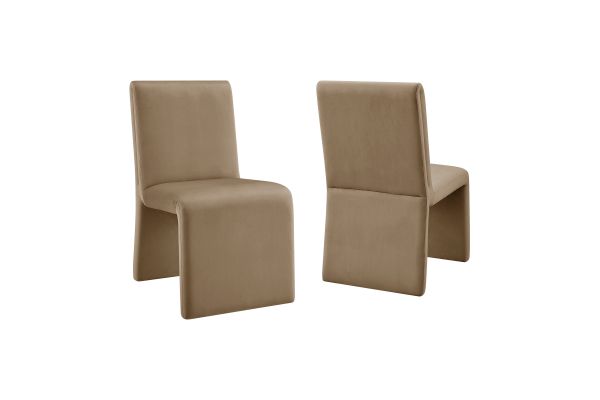 Emory Taupe Performance Velvet Dining Side Chair (Set of 2)