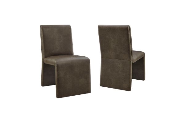 Emory Mushroom Vegan Leather Dining Side Chair (Set of 2)