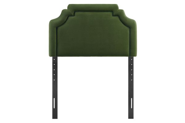 Magnolia Moss Green/Dark Green Stain-Resistant Performance Velvet Twin Size Headboard