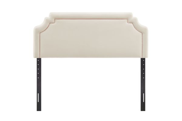 Magnolia Alabaster/Pink Stain-Resistant Performance Velvet Queen Size Headboard