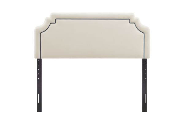 Magnolia Alabaster/Cadet Blue Stain-Resistant Performance Velvet King Size Headboard