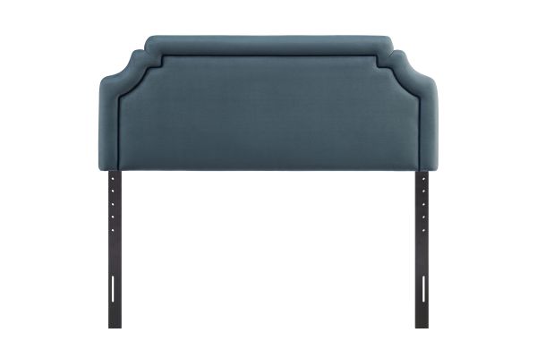 Magnolia Cadet Blue/Midnight Stain-Resistant Performance Velvet King Size Headboard