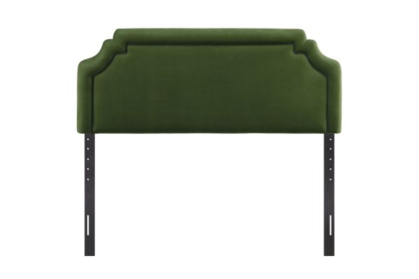 Magnolia Moss Green/Dark Green Stain-Resistant Performance Velvet King Size Headboard