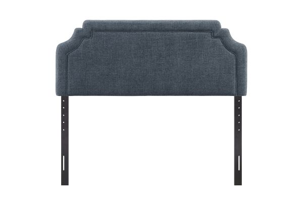 Magnolia Slate Blue Upholstered Fabric Queen Size Headboard