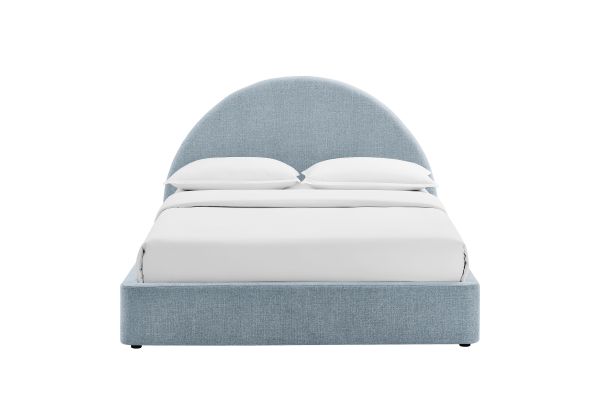 Resort Sky Full Arched Upholstered Fabric Storage Platform Bed Frame