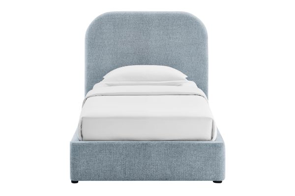 Keynote Sky Twin Fabric Upholstered Storage Platform Bed Frame