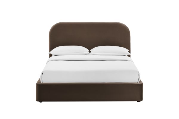 Keynote Chocolate Brown Full Performance Velvet Storage Platform Bed Frame