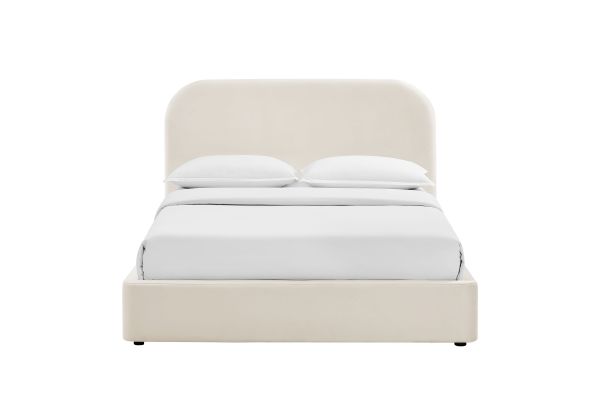 Keynote Alabaster Queen Performance Velvet Storage Platform Bed Frame
