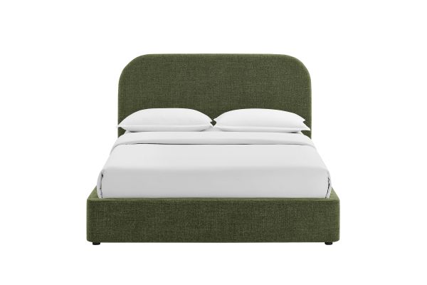 Keynote Foliage Queen Fabric Upholstered Storage Platform Bed Frame