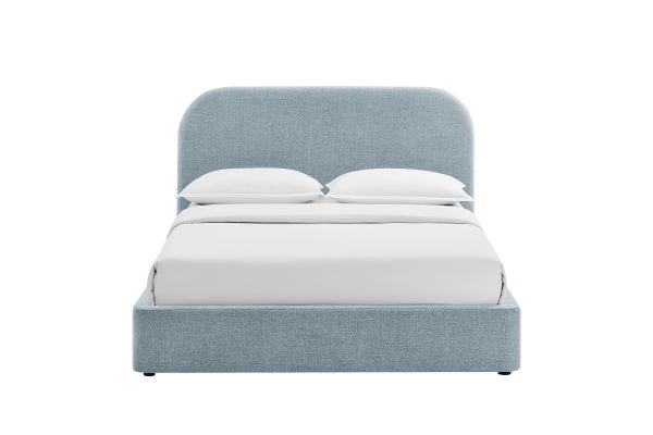 Keynote Sky Queen Fabric Upholstered Storage Platform Bed Frame
