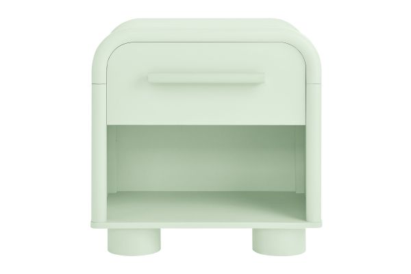 Bellamy Sage Curved 1-Drawer Nightstand