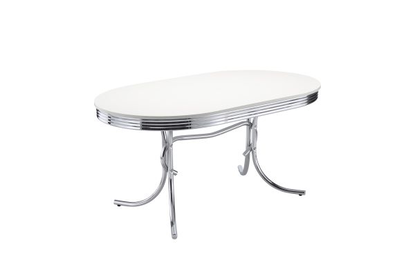 Retro White/Chrome Oval 60