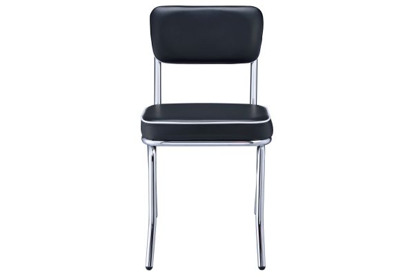 Retro Black Upholstered Dining Side Chair