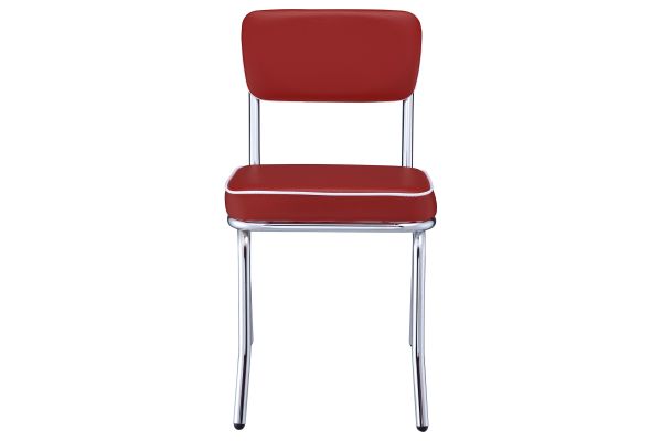 Retro Red Upholstered Dining Side Chair