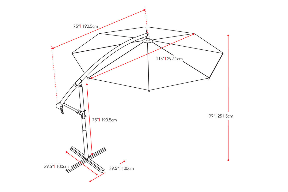Offset Patio Umbrella in Sand Grey at GardnerWhite
