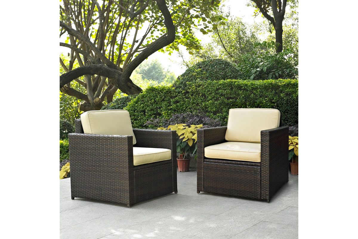 Palm Harbor 2 Piece Outdoor Wicker Seating Set Two Outdoor Wicker