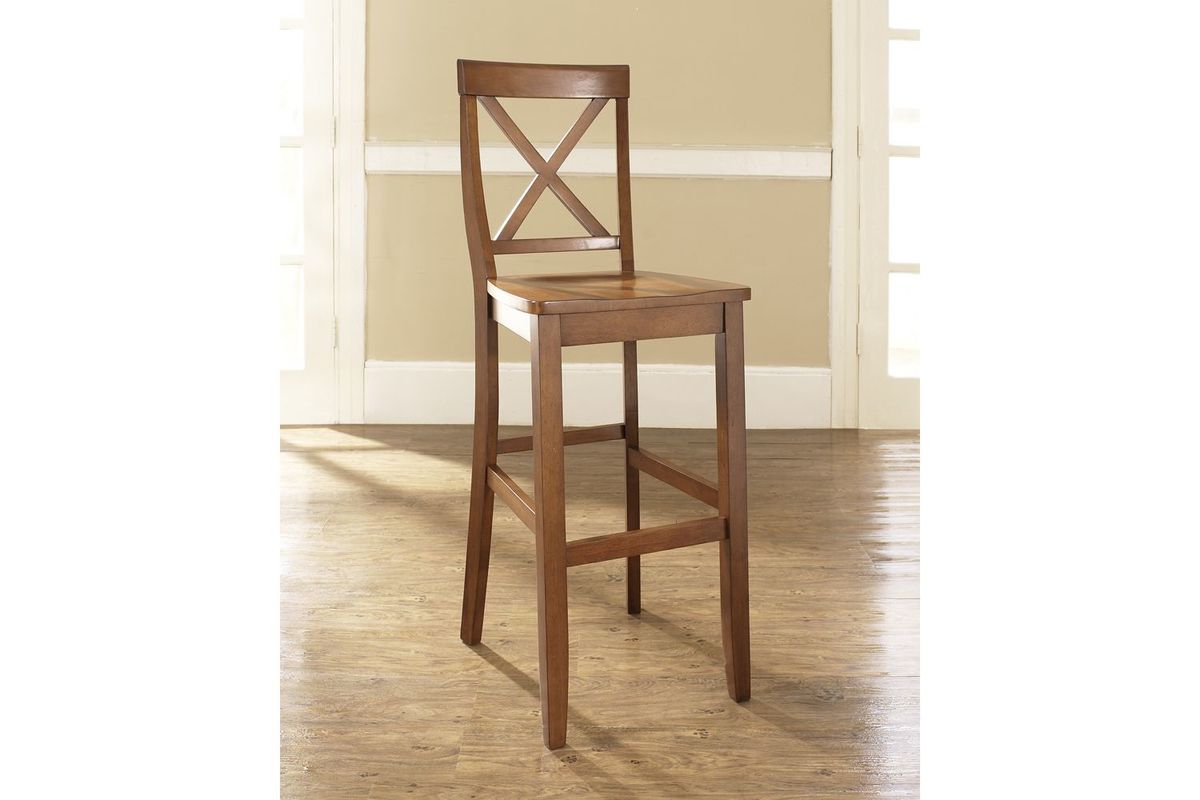 XBack Bar Stool in Classic Cherry with 30 Inch Seat Height Set of Two