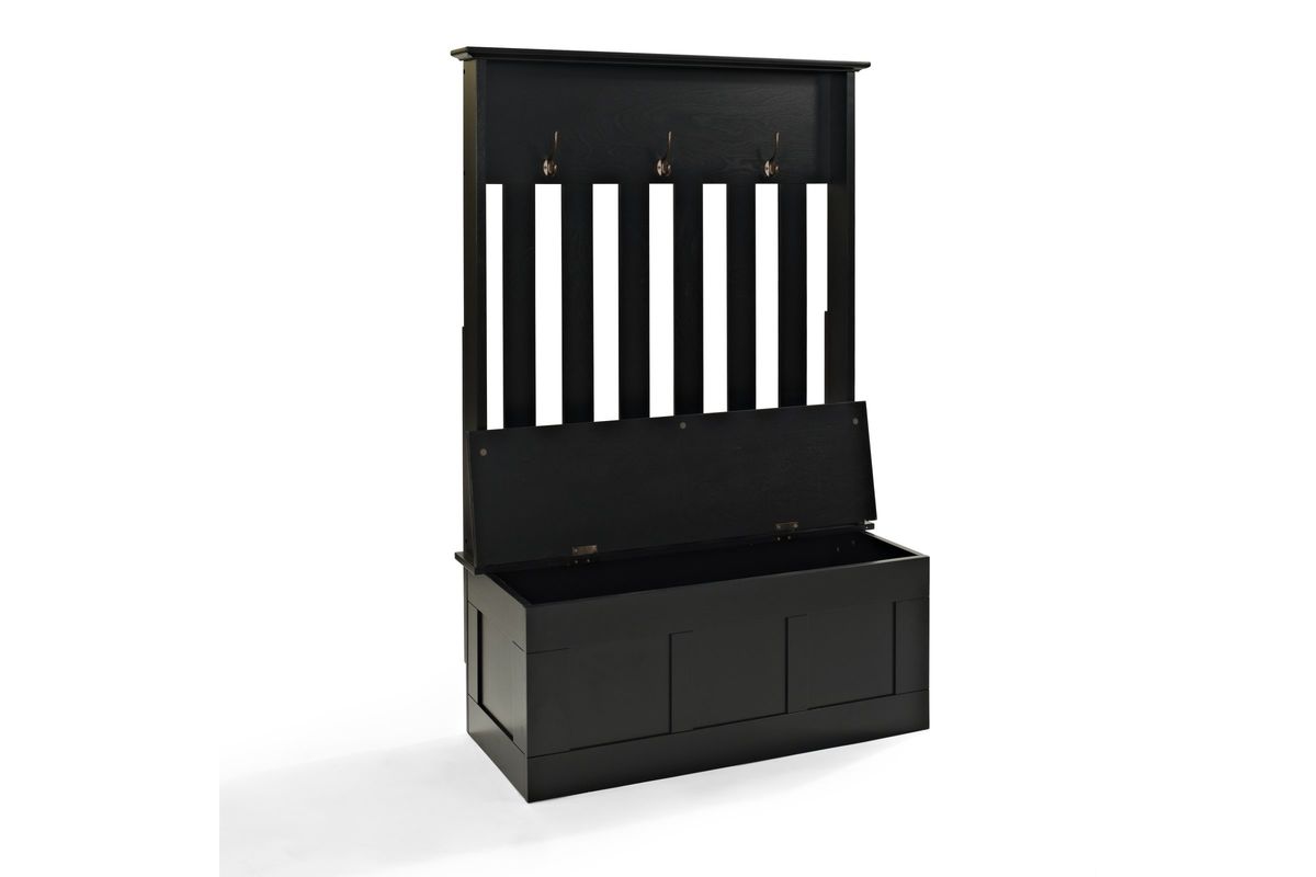 Ogden Entryway Hall Tree in Black at GardnerWhite