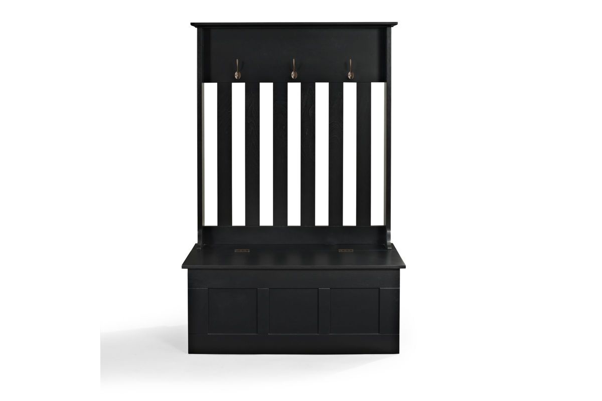 Ogden Entryway Hall Tree in Black at GardnerWhite