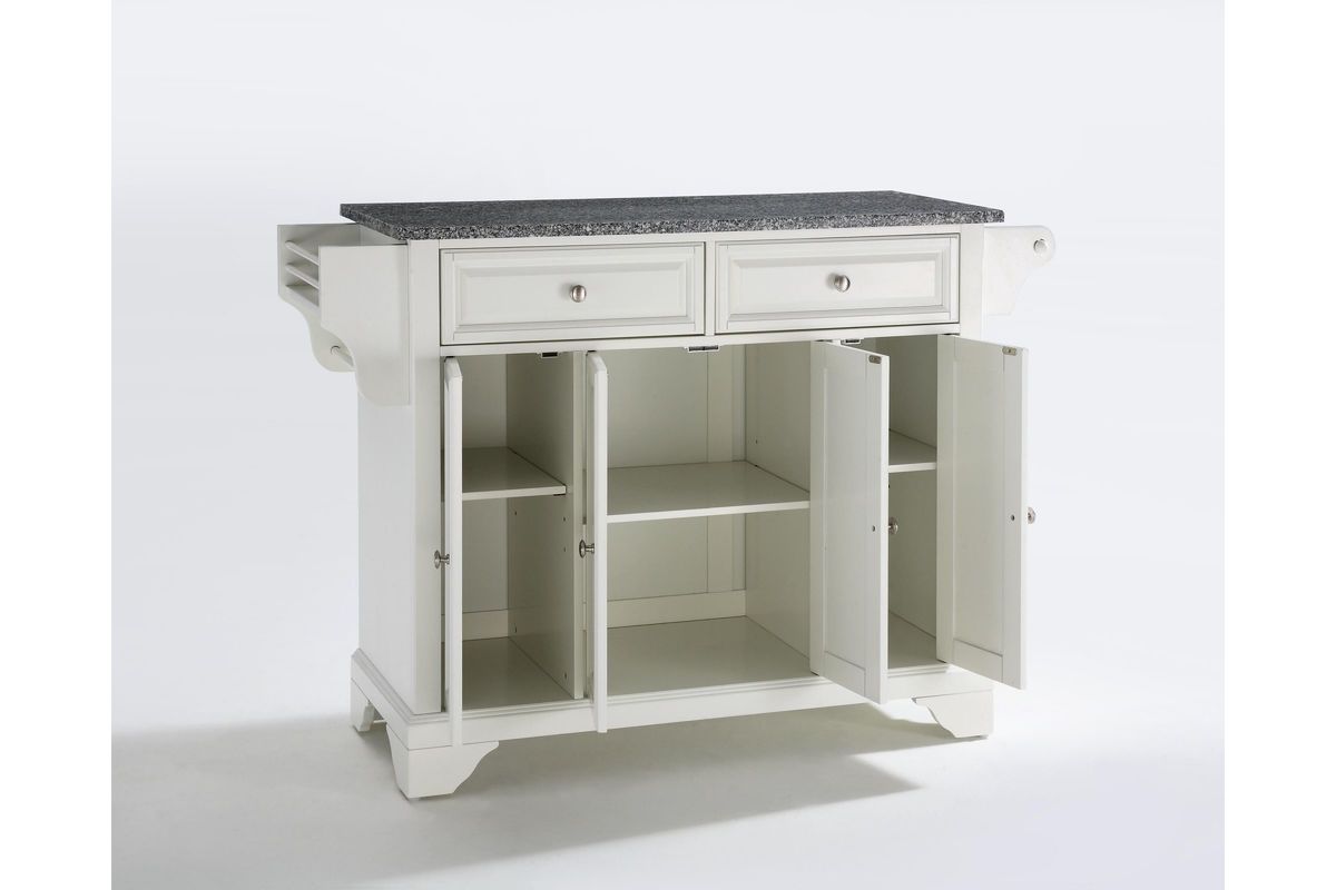 Lafayette Solid Granite Top Kitchen Island in White at GardnerWhite