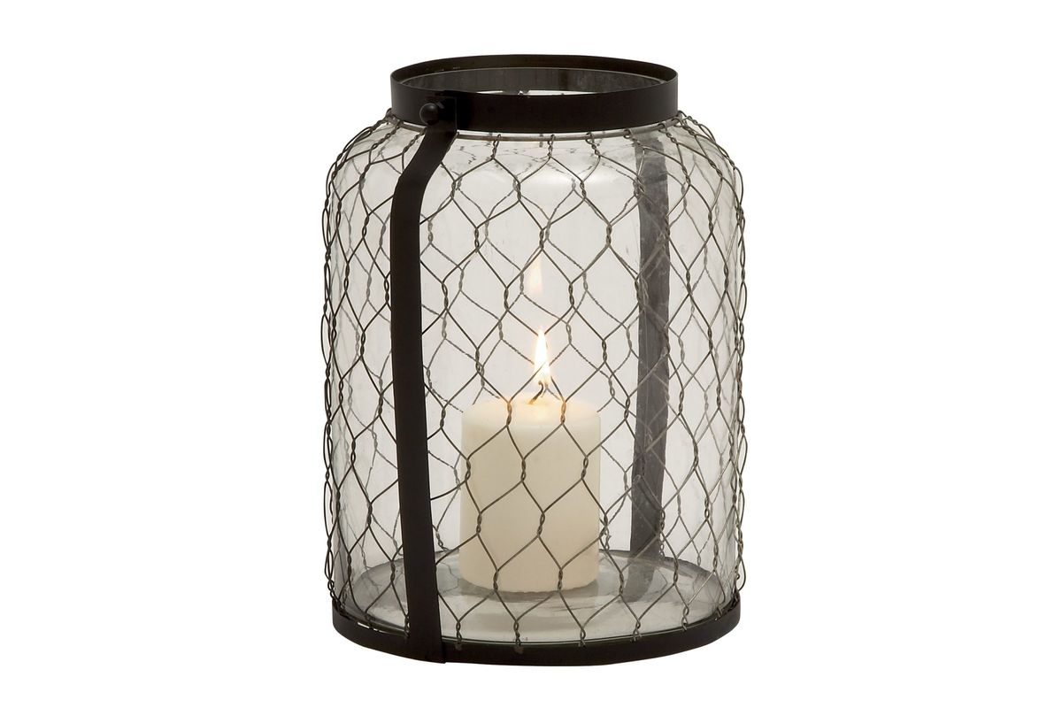 Farmhouse Iron & Glass Candle Holder at GardnerWhite