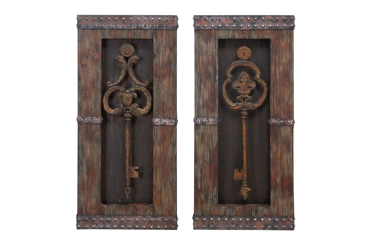 Rustic Vintage Key Wall Panel (Set of 2) at GardnerWhite