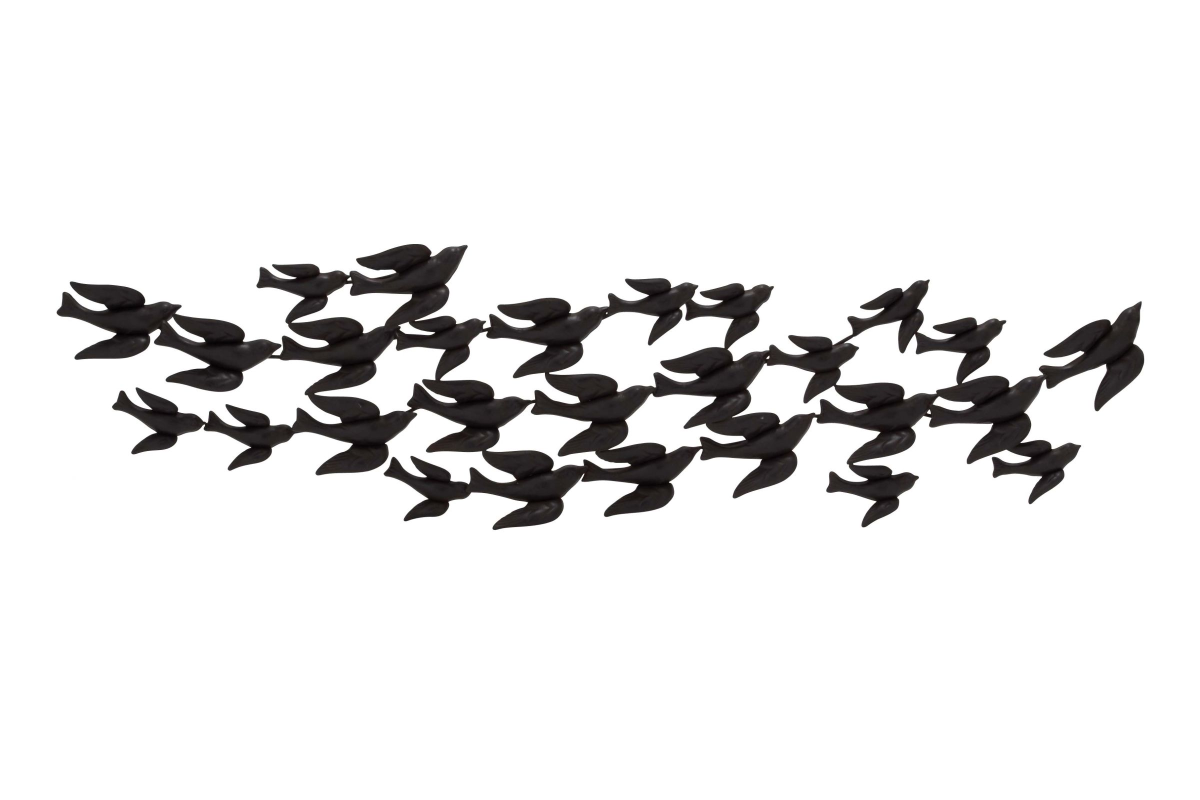 Updated Traditional Wrought Iron Birds in Flight Wall Sculpture