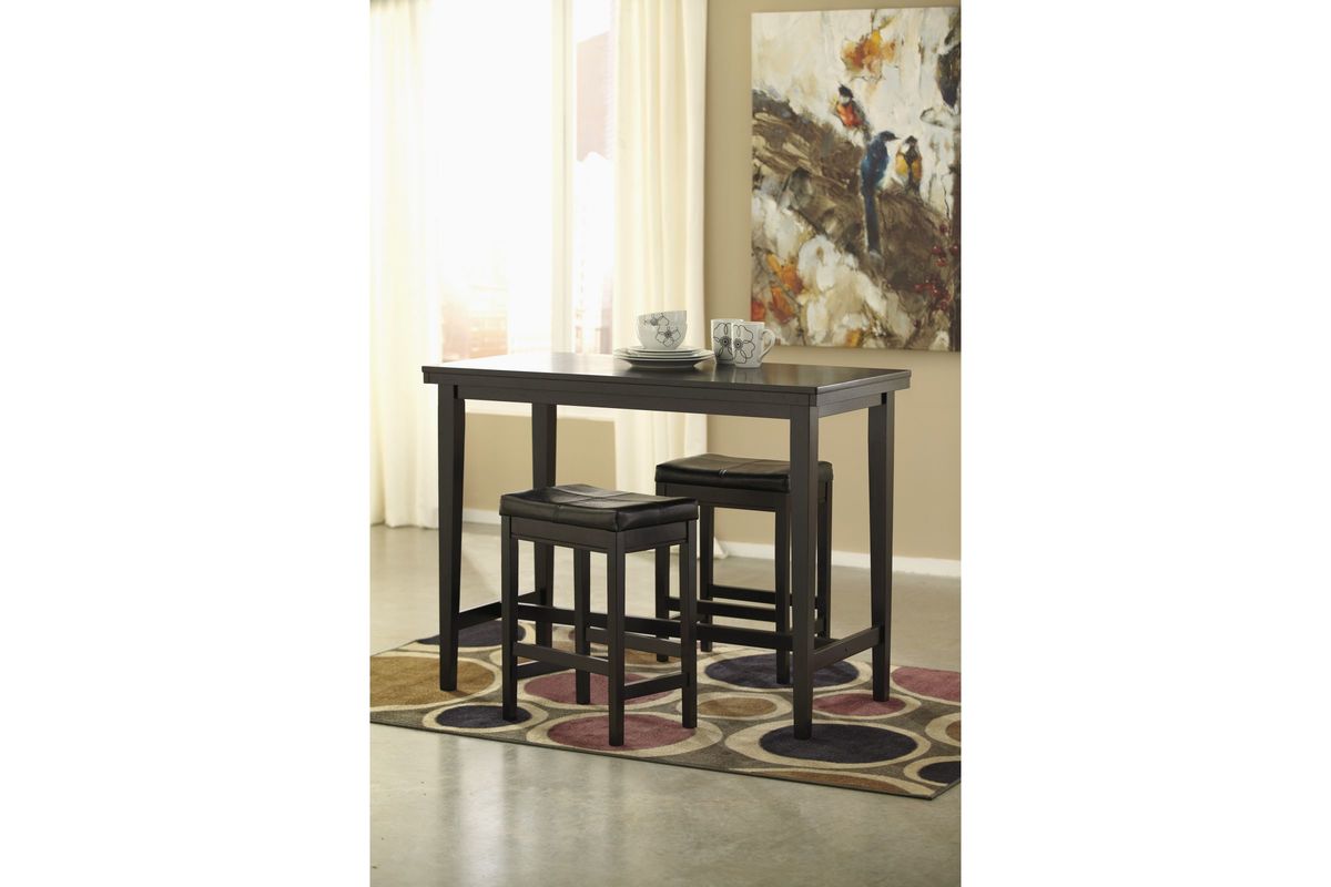 Kimonte Bar Stools in Dark Brown Set of 2 by Ashley at GardnerWhite