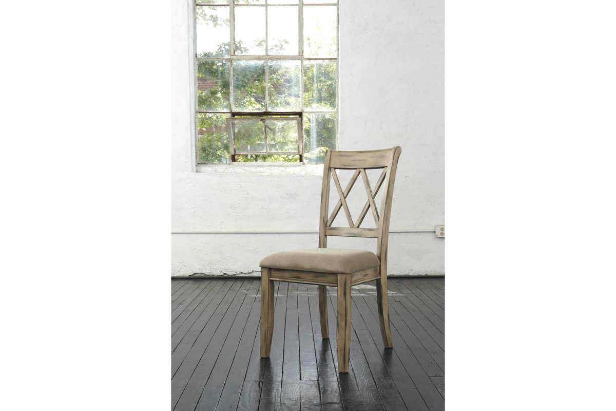 Mestler Dining Side Chair in Antique White Set of 2 by Ashley