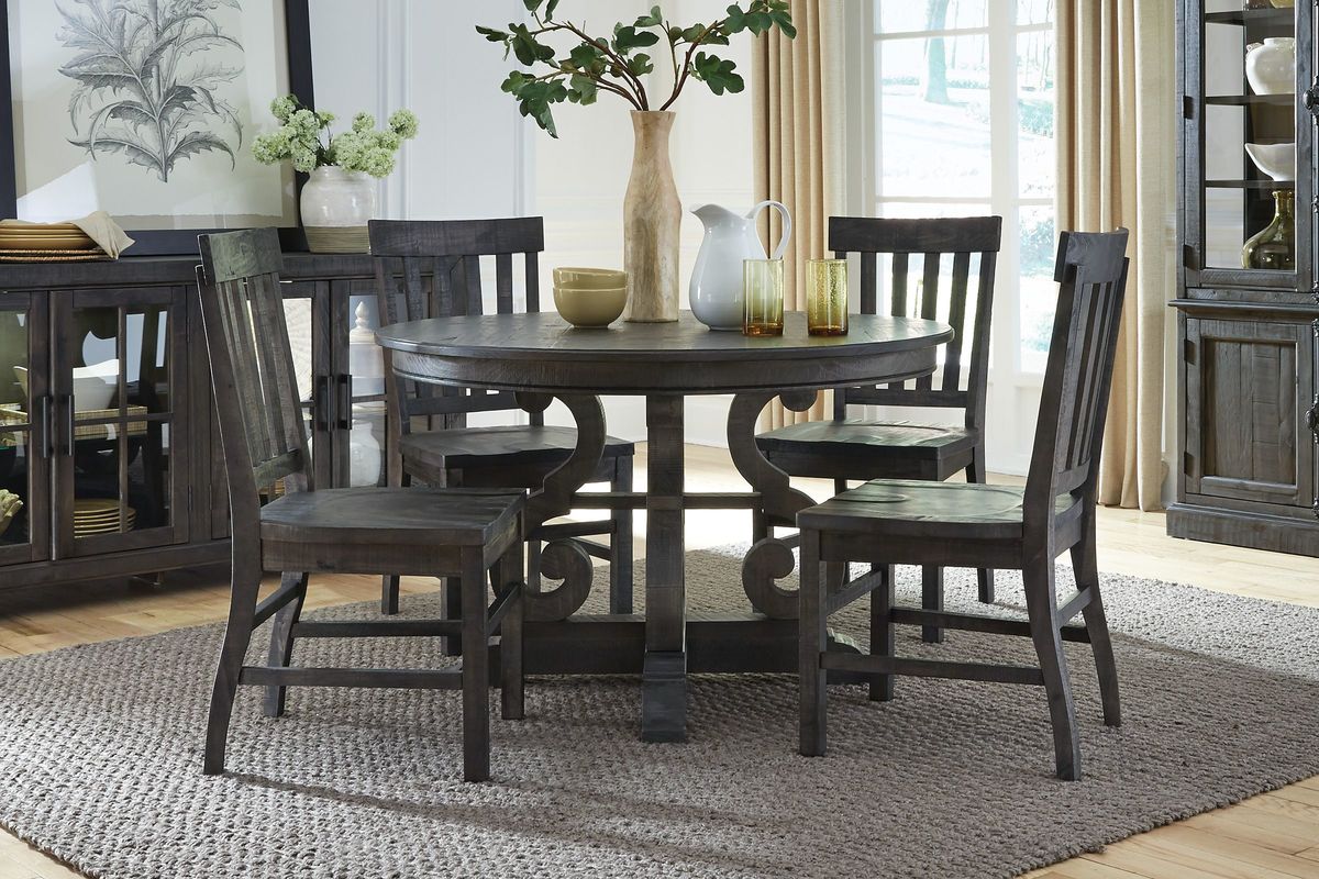 Bellpine Round Dining Table + 4 Side Chairs at Gardner-White