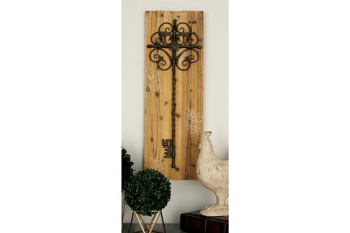 Rustic Vintage Iron Key Wall Panel (Set of 2) at GardnerWhite